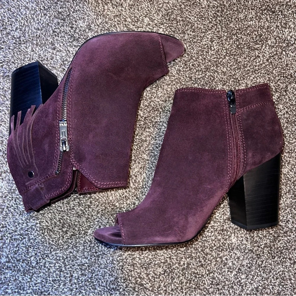 Mark Fisher Peep Toe Suede Booties Size 10M - Picture 2 of 9